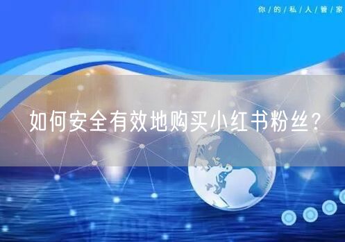 如何安全有效地购买小红书粉丝？