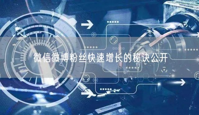 微信微博粉丝快速增长的秘诀公开
