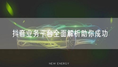 抖音业务平台全面解析助你成功