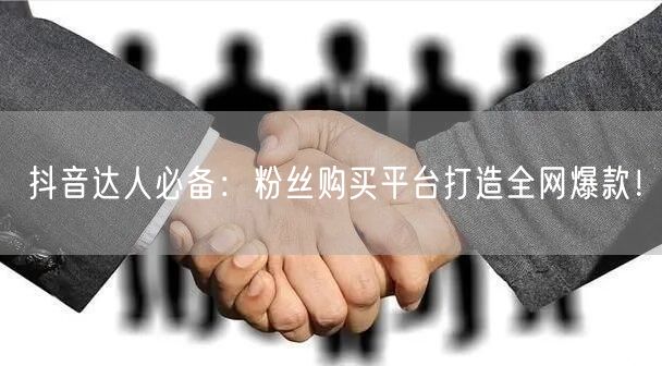 抖音达人必备：粉丝购买平台打造全网爆款！