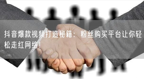 抖音爆款视频打造秘籍：粉丝购买平台让你轻松走红网络！