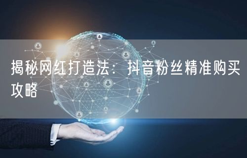 揭秘网红打造法：抖音粉丝精准购买攻略